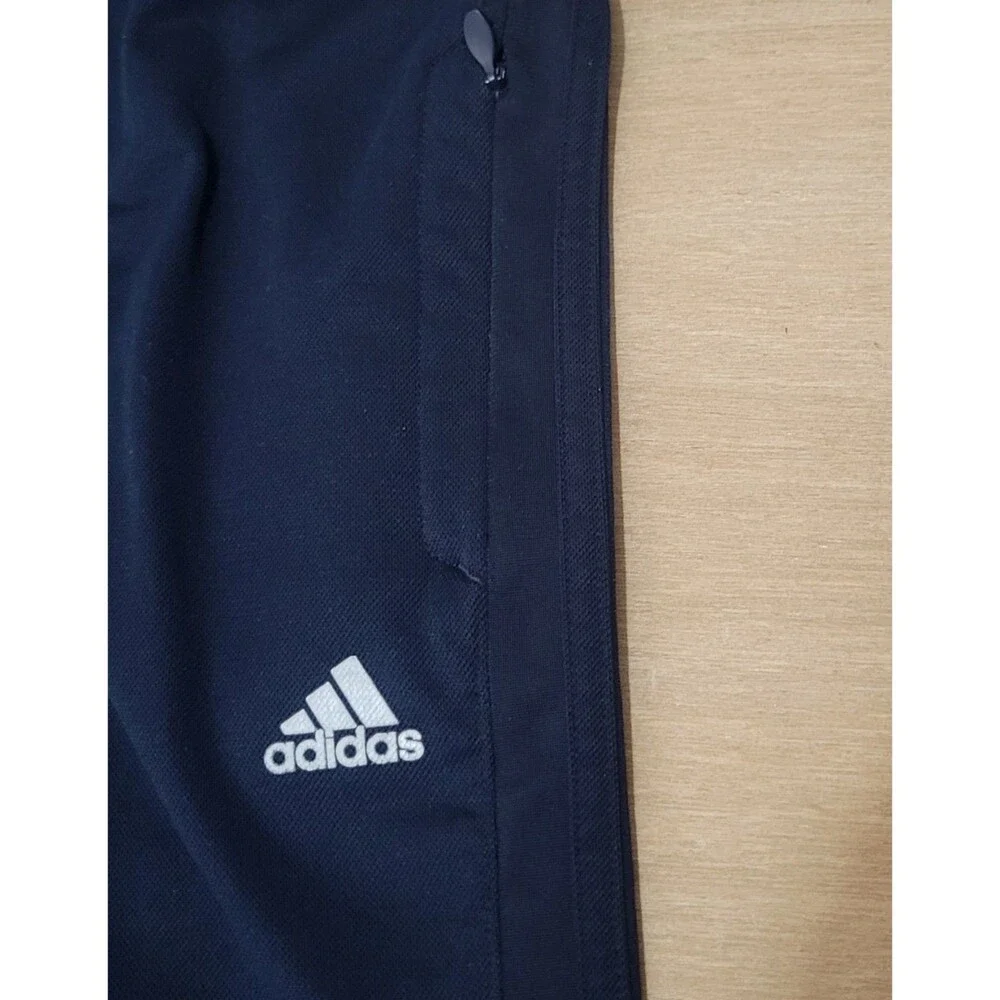 Adidas Navy Blue Performance Sweatpants Large Men's Blue Stripes Side ACTIVE